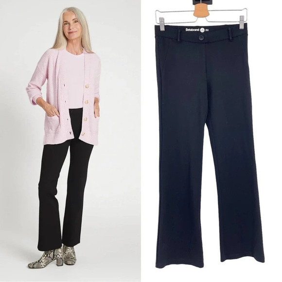 Betabrand Boot-Cut Classic Dress Pant‎ Yoga Pants Black Size Small Petite - Picture 1 of 6